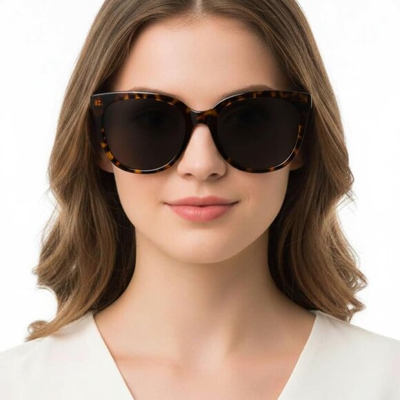 Women\'s Yellow Frame UV400 Protection Oversized Cat Eye Frame Retro Sunglasses main image 4